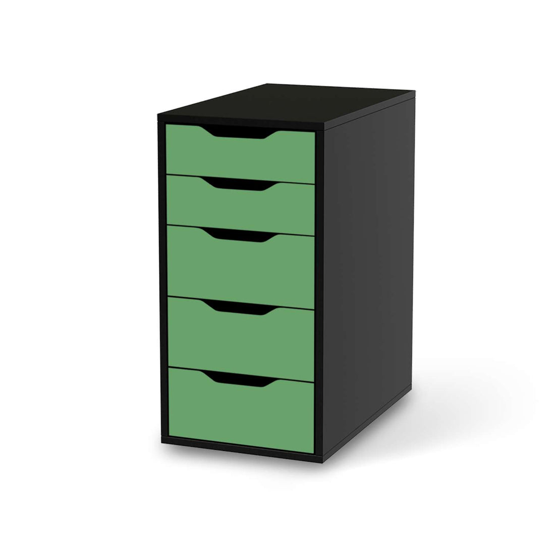 Klebefolie für Möbel Grün Light - IKEA Alex 5 Schubladen - schwarz