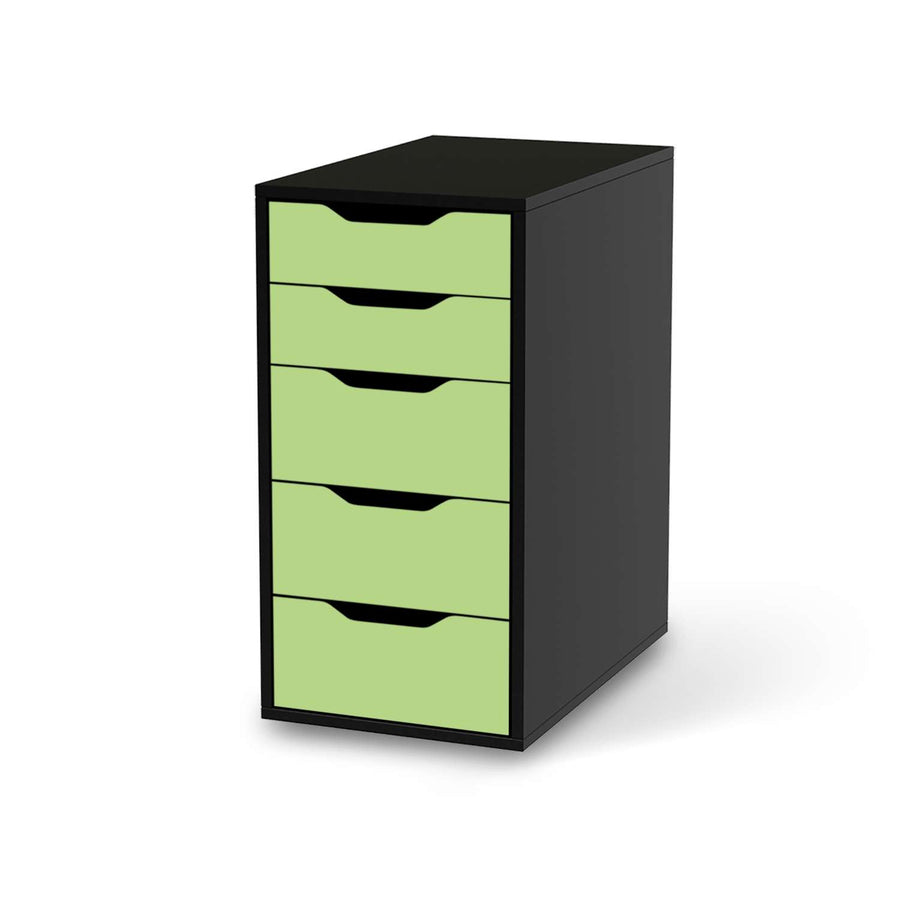 Klebefolie für Möbel Hellgrün Light - IKEA Alex 5 Schubladen - schwarz