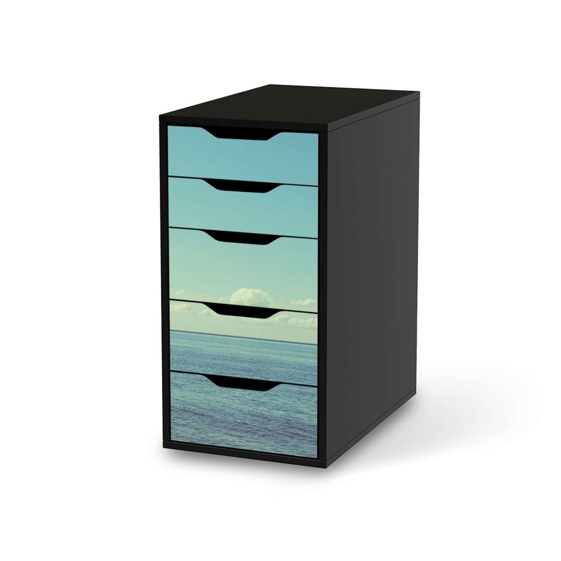 Klebefolie für Möbel Mehr Meer - IKEA Alex 5 Schubladen - schwarz