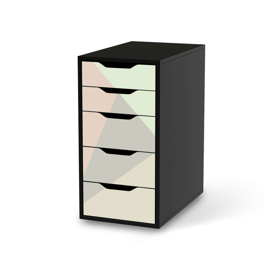 Klebefolie für Möbel Pastell Geometrik - IKEA Alex 5 Schubladen - schwarz