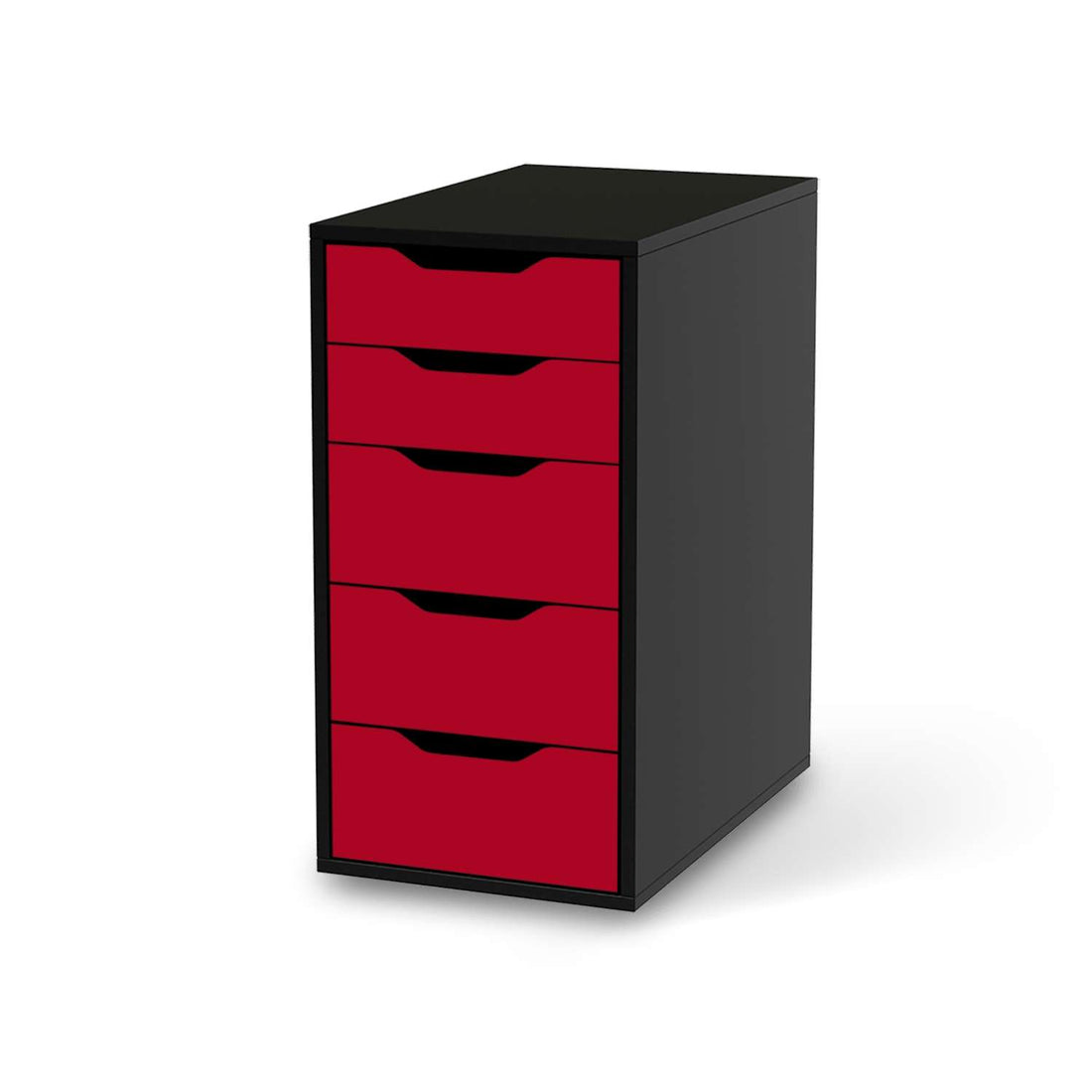 Klebefolie für Möbel Rot Dark - IKEA Alex 5 Schubladen - schwarz