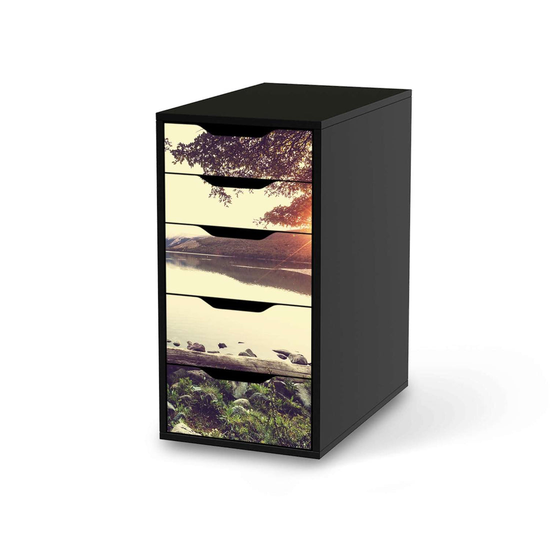 Klebefolie für Möbel Seaside Dreams - IKEA Alex 5 Schubladen - schwarz