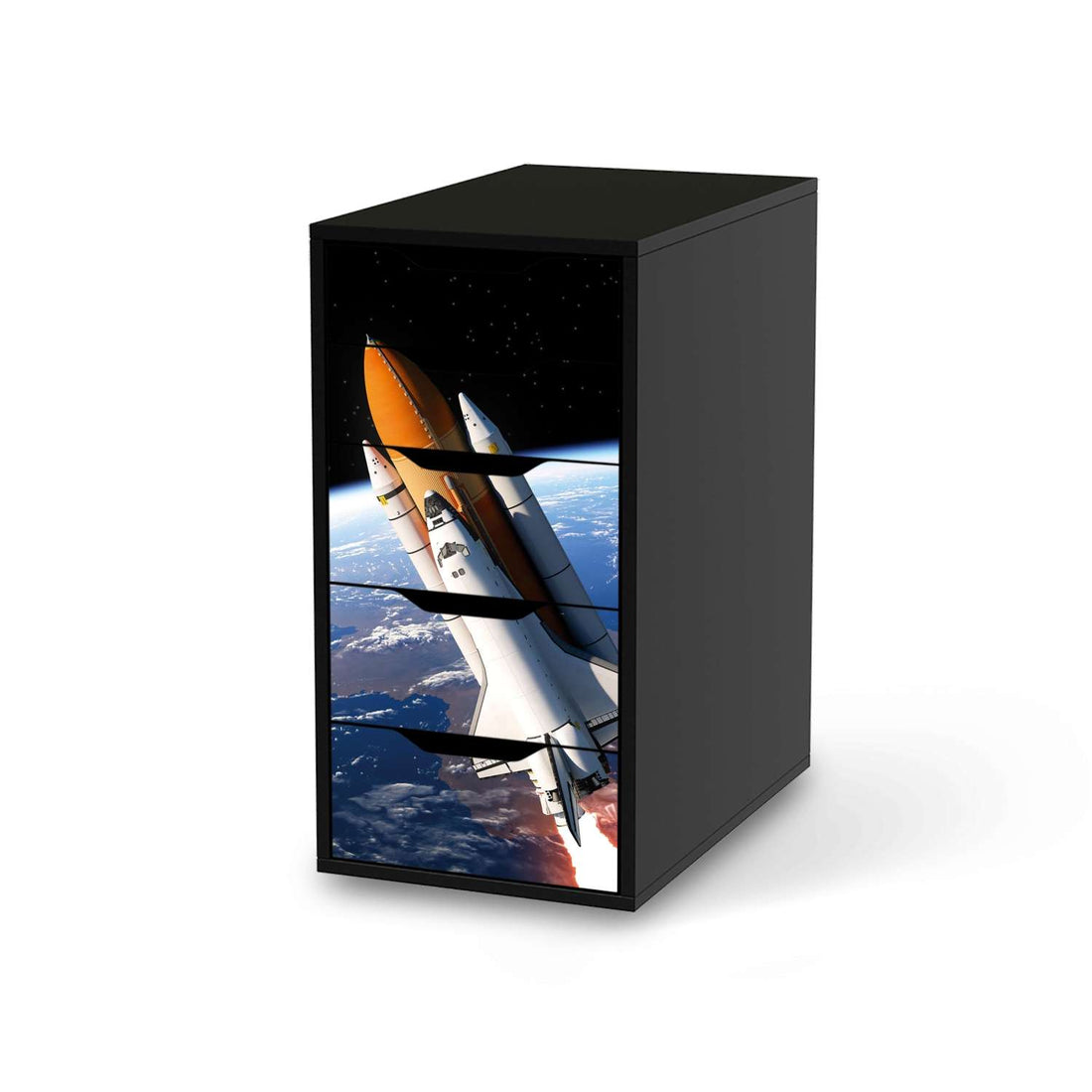 Klebefolie für Möbel Space Traveller - IKEA Alex 5 Schubladen - schwarz