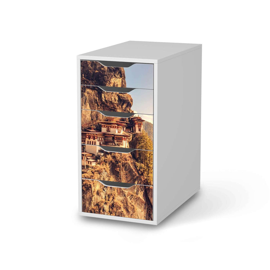 Klebefolie für Möbel Bhutans Paradise - IKEA Alex 5 Schubladen - weiss