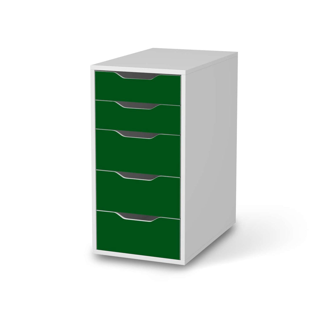 Klebefolie für Möbel Grün Dark - IKEA Alex 5 Schubladen - weiss