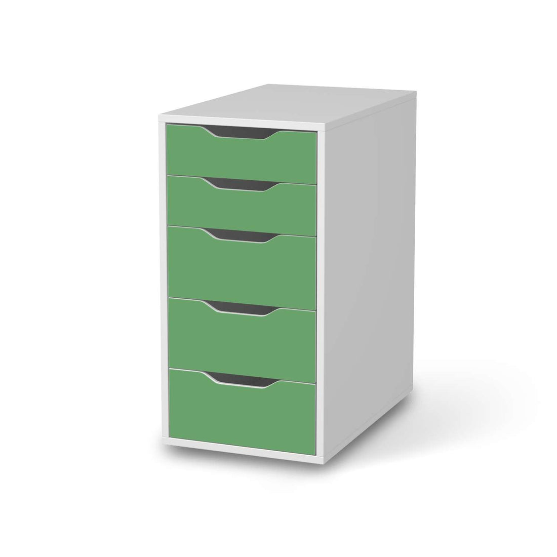 Klebefolie für Möbel Grün Light - IKEA Alex 5 Schubladen - weiss