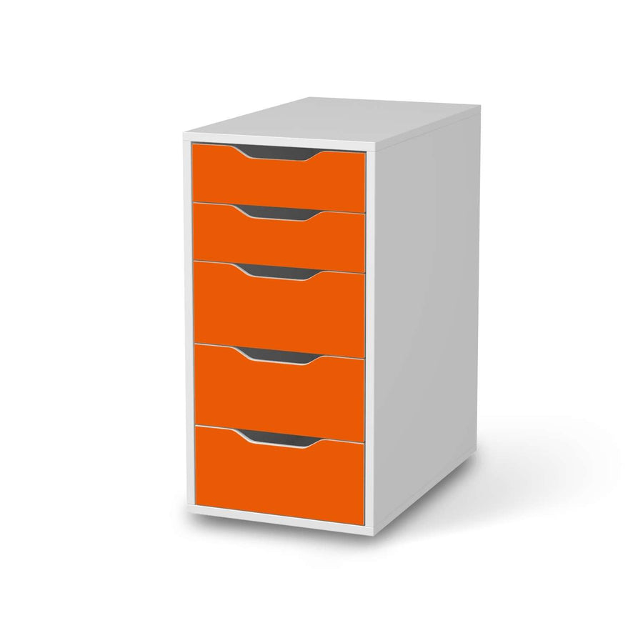 Klebefolie für Möbel Orange Dark - IKEA Alex 5 Schubladen - weiss