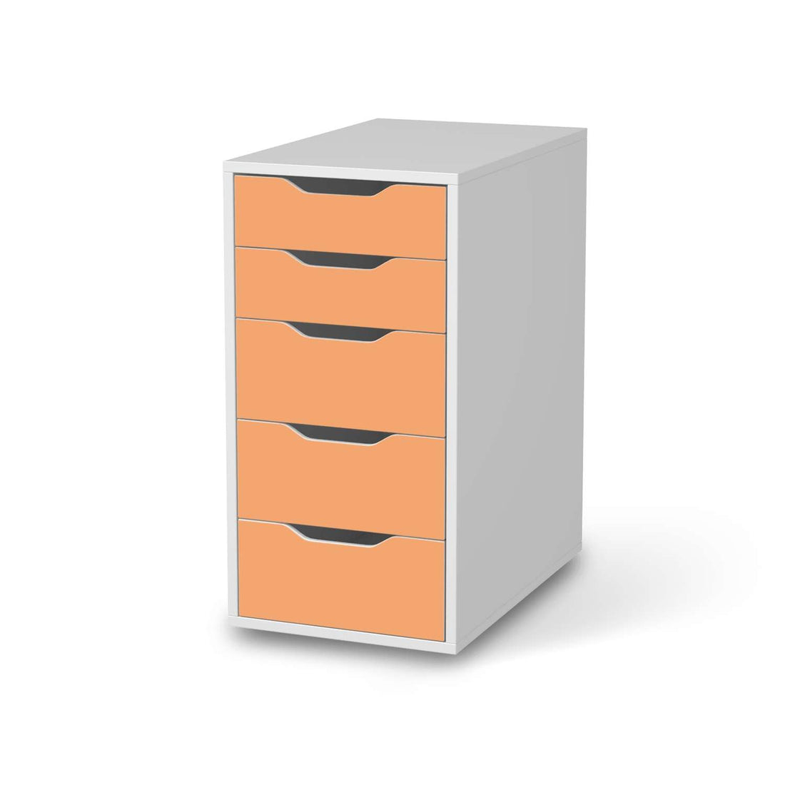 Klebefolie für Möbel Orange Light - IKEA Alex 5 Schubladen - weiss