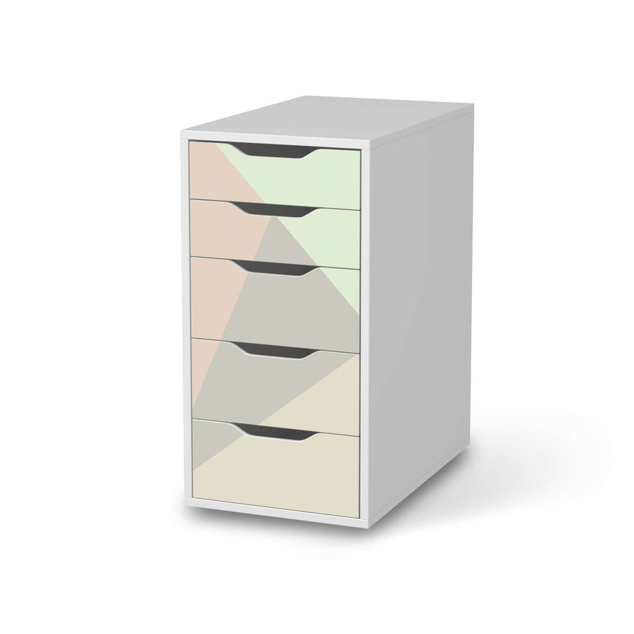 Klebefolie für Möbel Pastell Geometrik - IKEA Alex 5 Schubladen - weiss