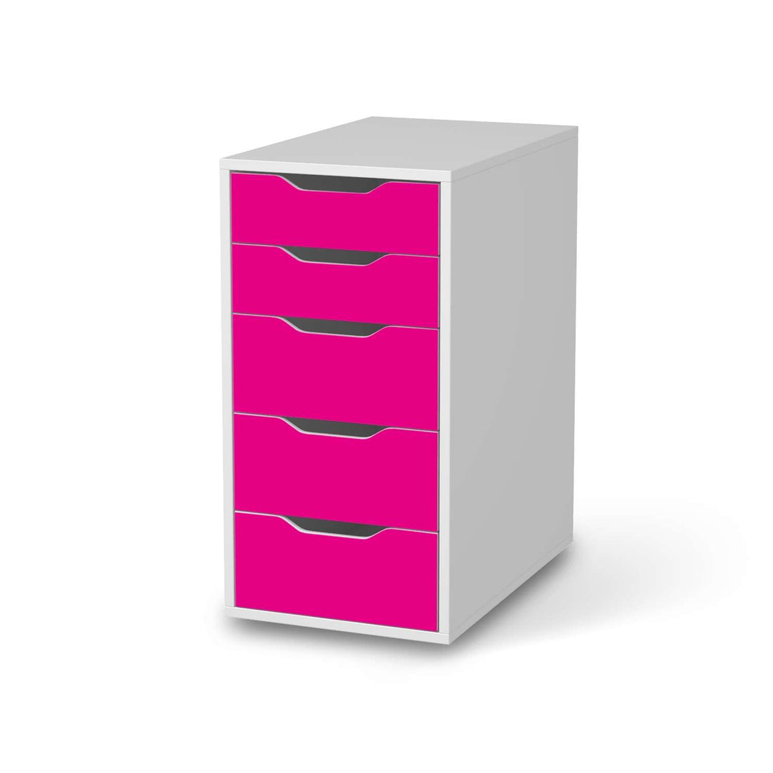 Klebefolie für Möbel Pink Dark - IKEA Alex 5 Schubladen - weiss
