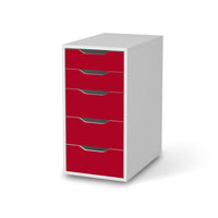 Klebefolie für Möbel Rot Dark - IKEA Alex 5 Schubladen - weiss