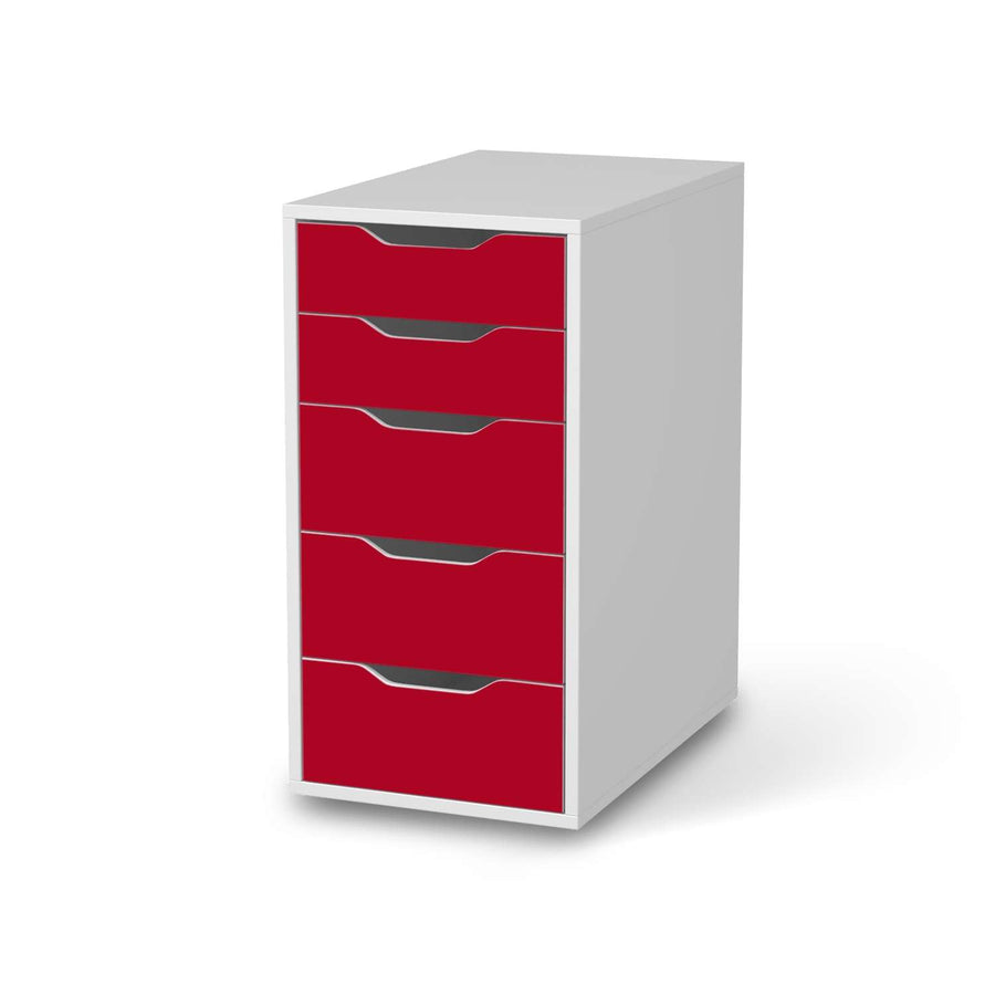 Klebefolie für Möbel Rot Dark - IKEA Alex 5 Schubladen - weiss