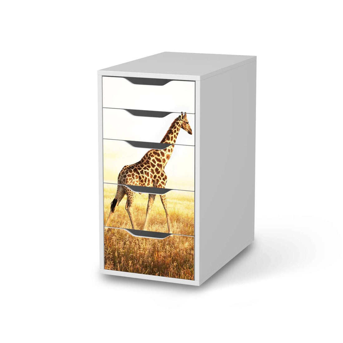 Klebefolie für Möbel Savanna Giraffe - IKEA Alex 5 Schubladen - weiss