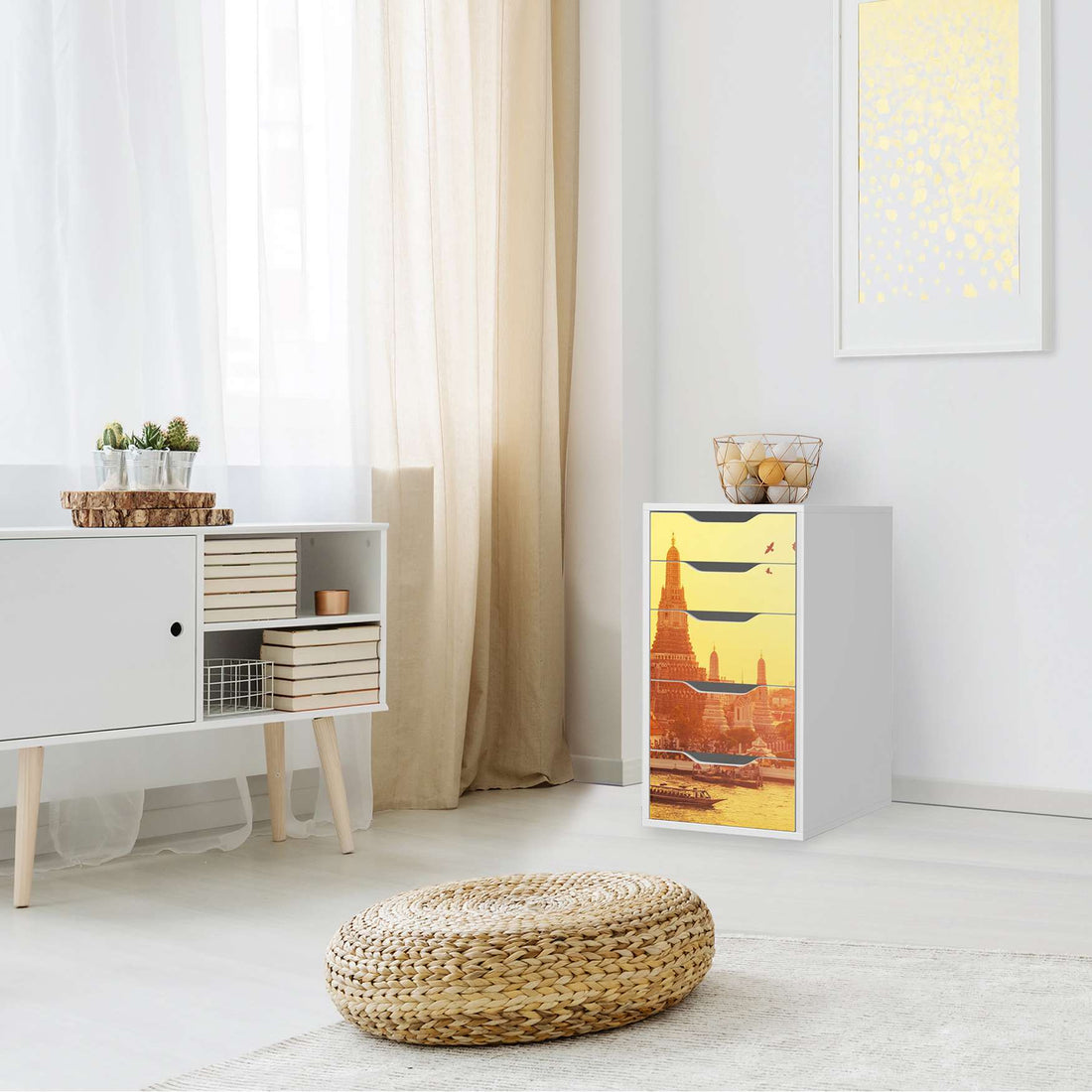 Klebefolie für Möbel Bangkok Sunset - IKEA Alex 5 Schubladen - Wohnzimmer