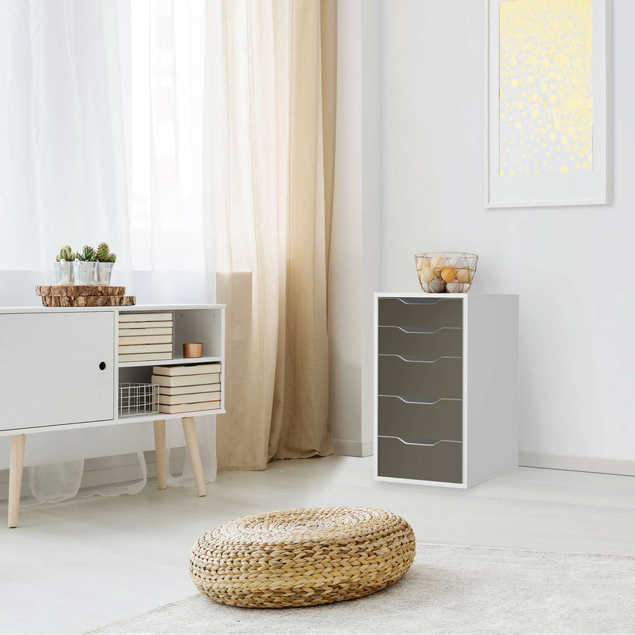 Klebefolie für Möbel Braungrau Dark - IKEA Alex 5 Schubladen - Wohnzimmer