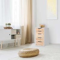 Klebefolie für Möbel Bright Planks - IKEA Alex 5 Schubladen - Wohnzimmer