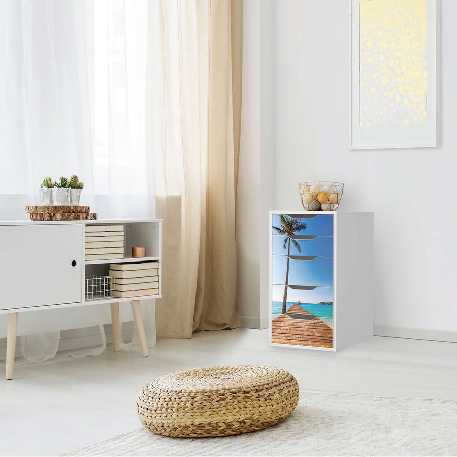 Klebefolie für Möbel Caribbean - IKEA Alex 5 Schubladen - Wohnzimmer
