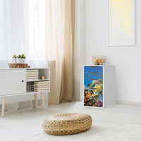 Klebefolie für Möbel Coral Reef - IKEA Alex 5 Schubladen - Wohnzimmer