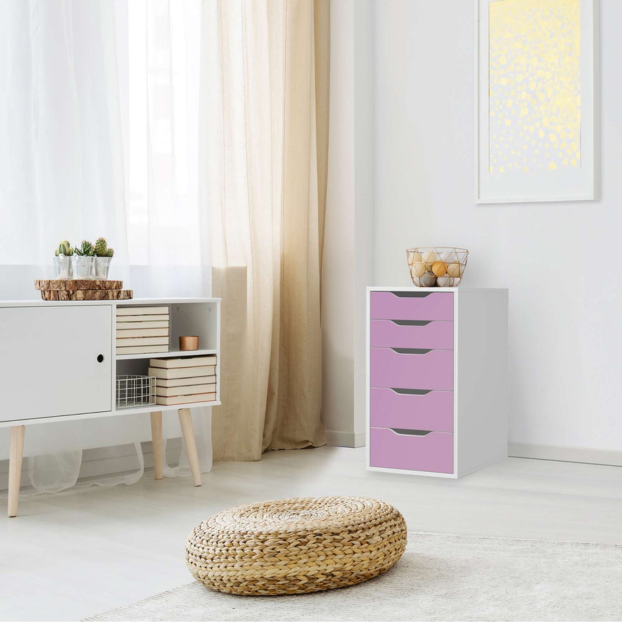 Klebefolie für Möbel Flieder Light - IKEA Alex 5 Schubladen - Wohnzimmer