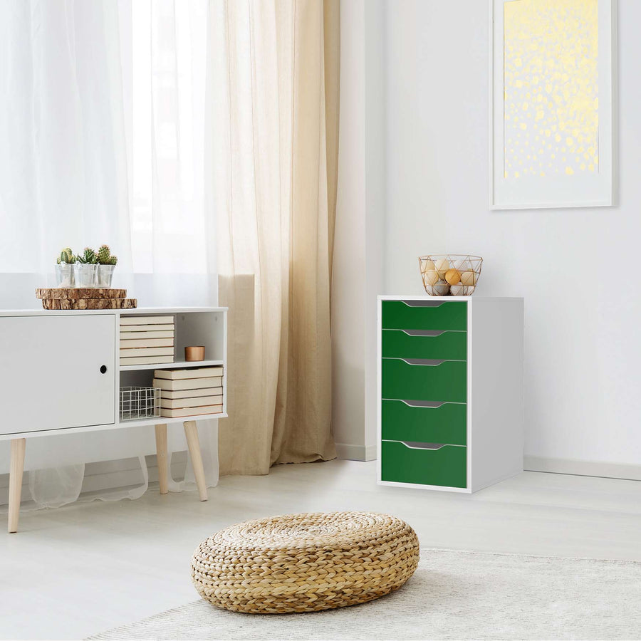 Klebefolie für Möbel Grün Dark - IKEA Alex 5 Schubladen - Wohnzimmer