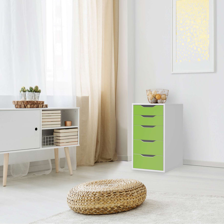 Klebefolie für Möbel Hellgrün Dark - IKEA Alex 5 Schubladen - Wohnzimmer