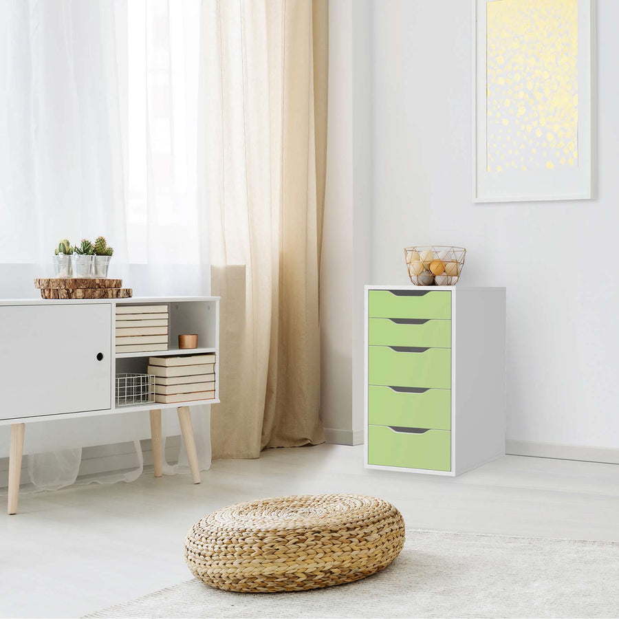 Klebefolie für Möbel Hellgrün Light - IKEA Alex 5 Schubladen - Wohnzimmer