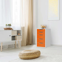 Klebefolie für Möbel Orange Dark - IKEA Alex 5 Schubladen - Wohnzimmer