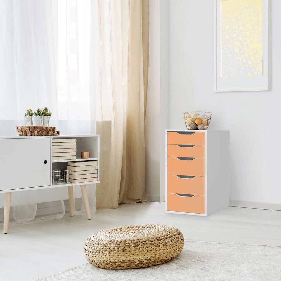 Klebefolie für Möbel Orange Light - IKEA Alex 5 Schubladen - Wohnzimmer