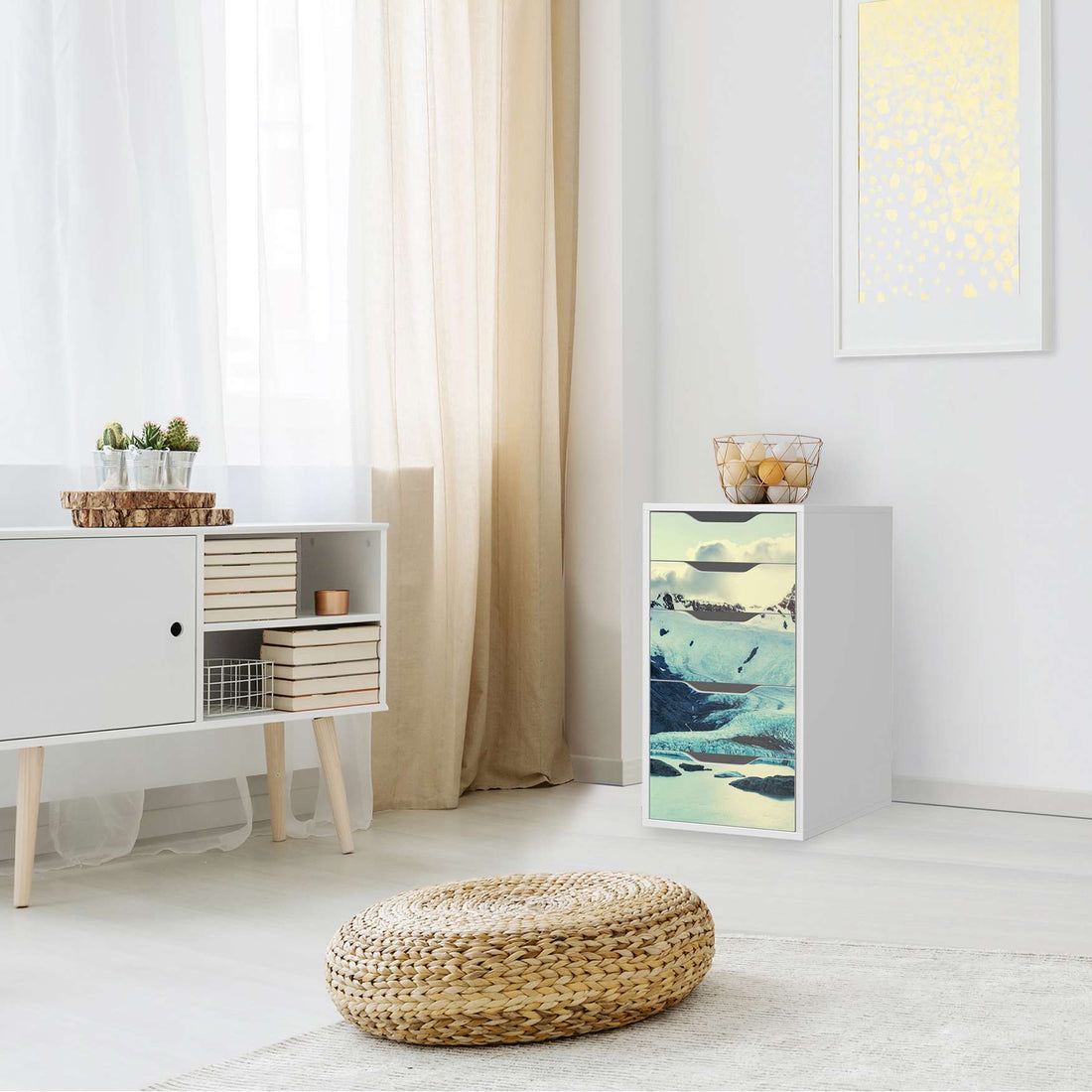 Klebefolie für Möbel Patagonia - IKEA Alex 5 Schubladen - Wohnzimmer