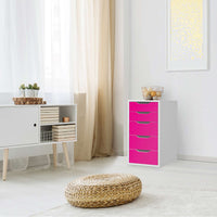 Klebefolie für Möbel Pink Dark - IKEA Alex 5 Schubladen - Wohnzimmer
