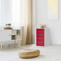 Klebefolie für Möbel Rot Dark - IKEA Alex 5 Schubladen - Wohnzimmer