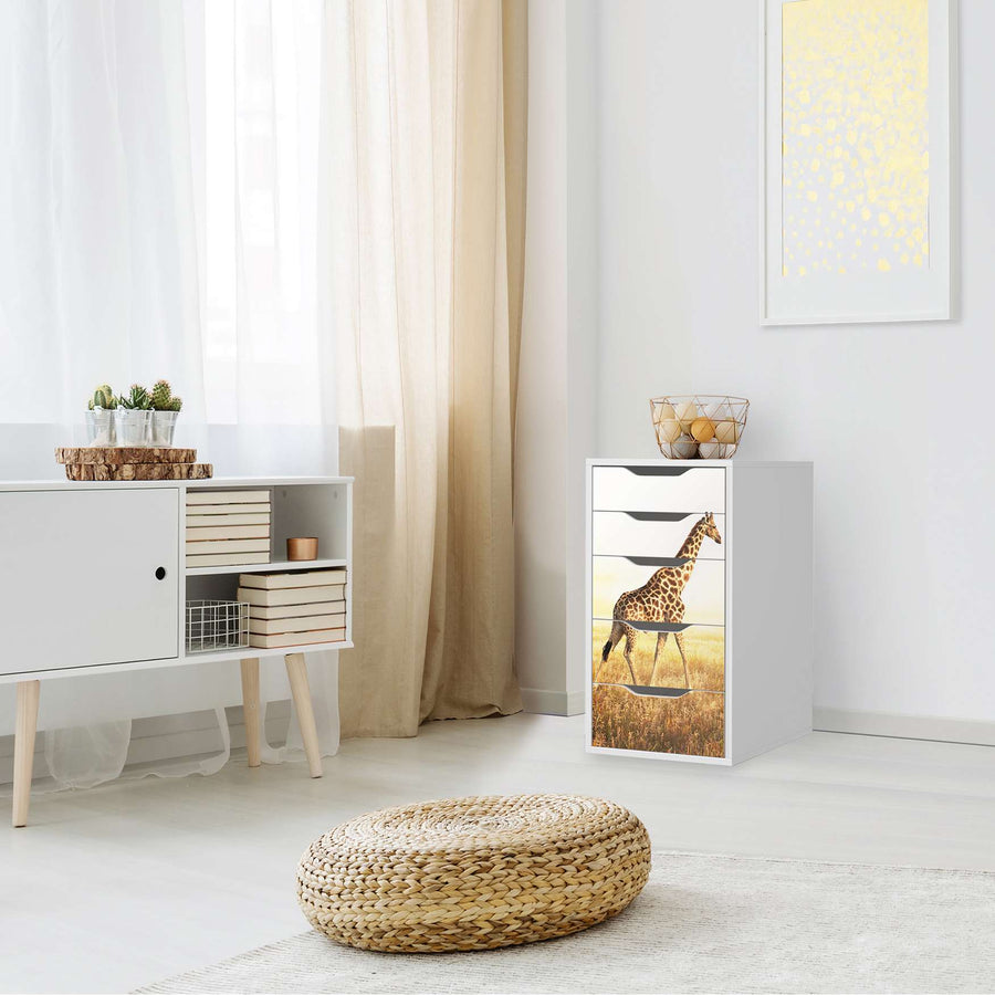 Klebefolie für Möbel Savanna Giraffe - IKEA Alex 5 Schubladen - Wohnzimmer