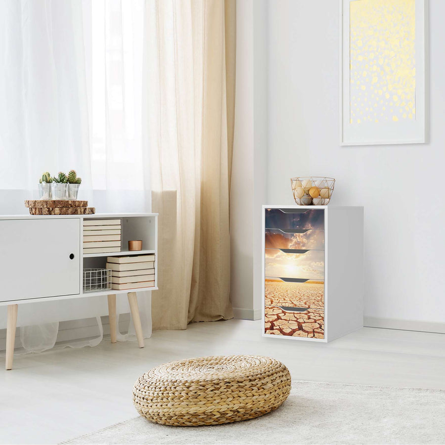 Klebefolie für Möbel Savanne - IKEA Alex 5 Schubladen - Wohnzimmer
