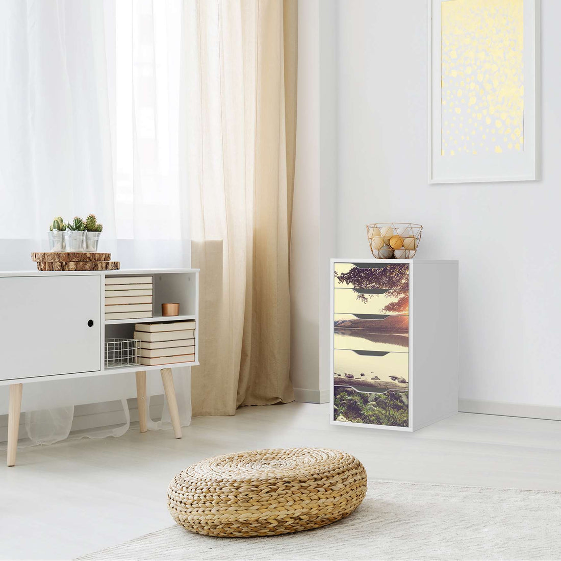 Klebefolie für Möbel Seaside Dreams - IKEA Alex 5 Schubladen - Wohnzimmer