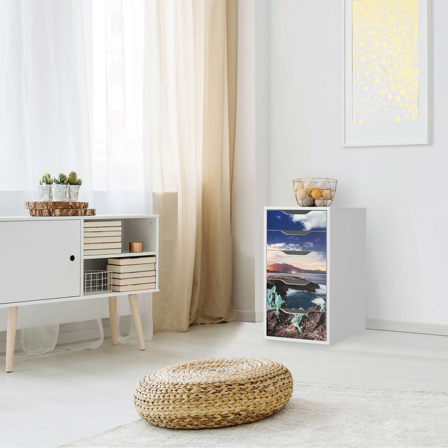 Klebefolie für Möbel Seaside - IKEA Alex 5 Schubladen - Wohnzimmer