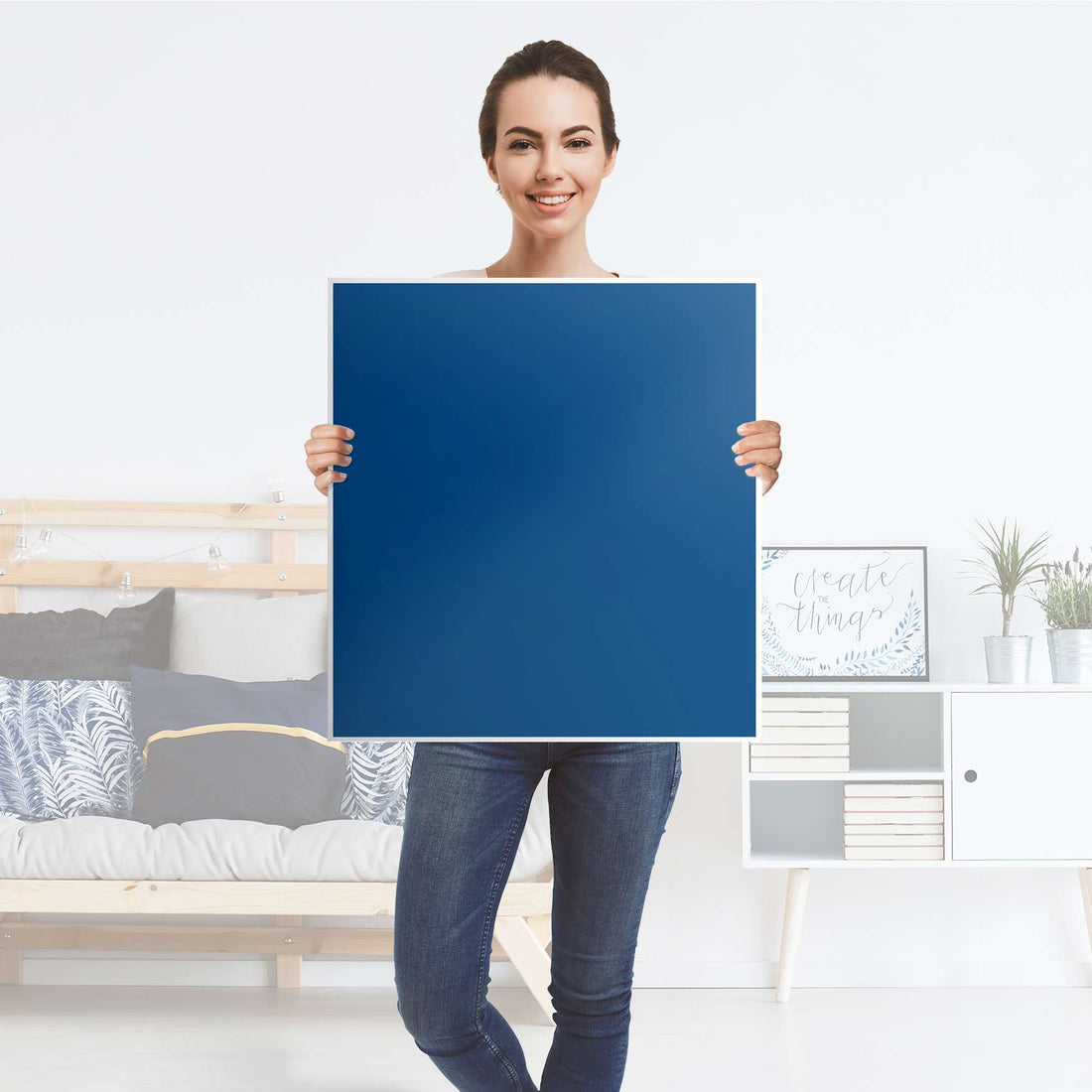 Klebefolie für Möbel Blau Dark - IKEA Besta Regal 1 Türe - Folie