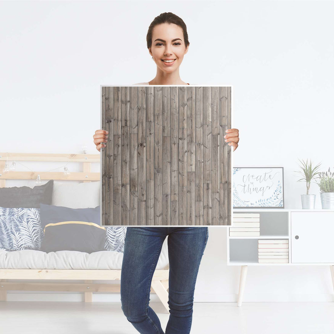Klebefolie für Möbel Dark washed - IKEA Besta Regal 1 Türe - Folie