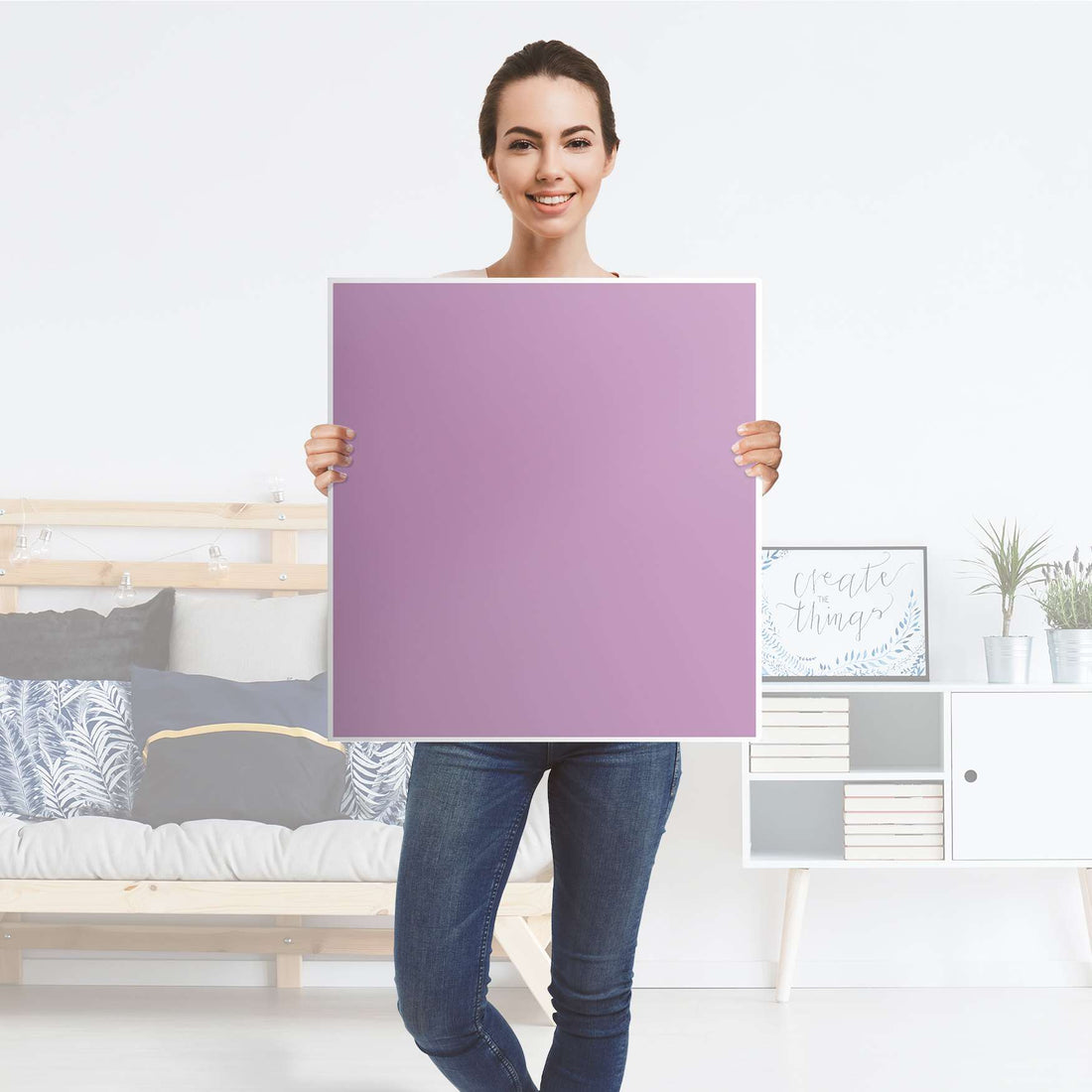 Klebefolie für Möbel Flieder Light - IKEA Besta Regal 1 Türe - Folie