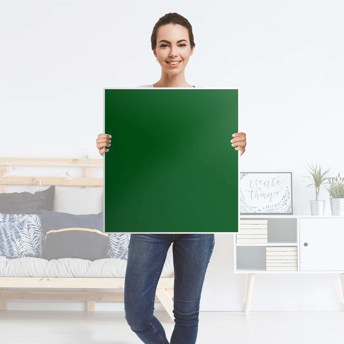 Klebefolie für Möbel Grün Dark - IKEA Besta Regal 1 Türe - Folie