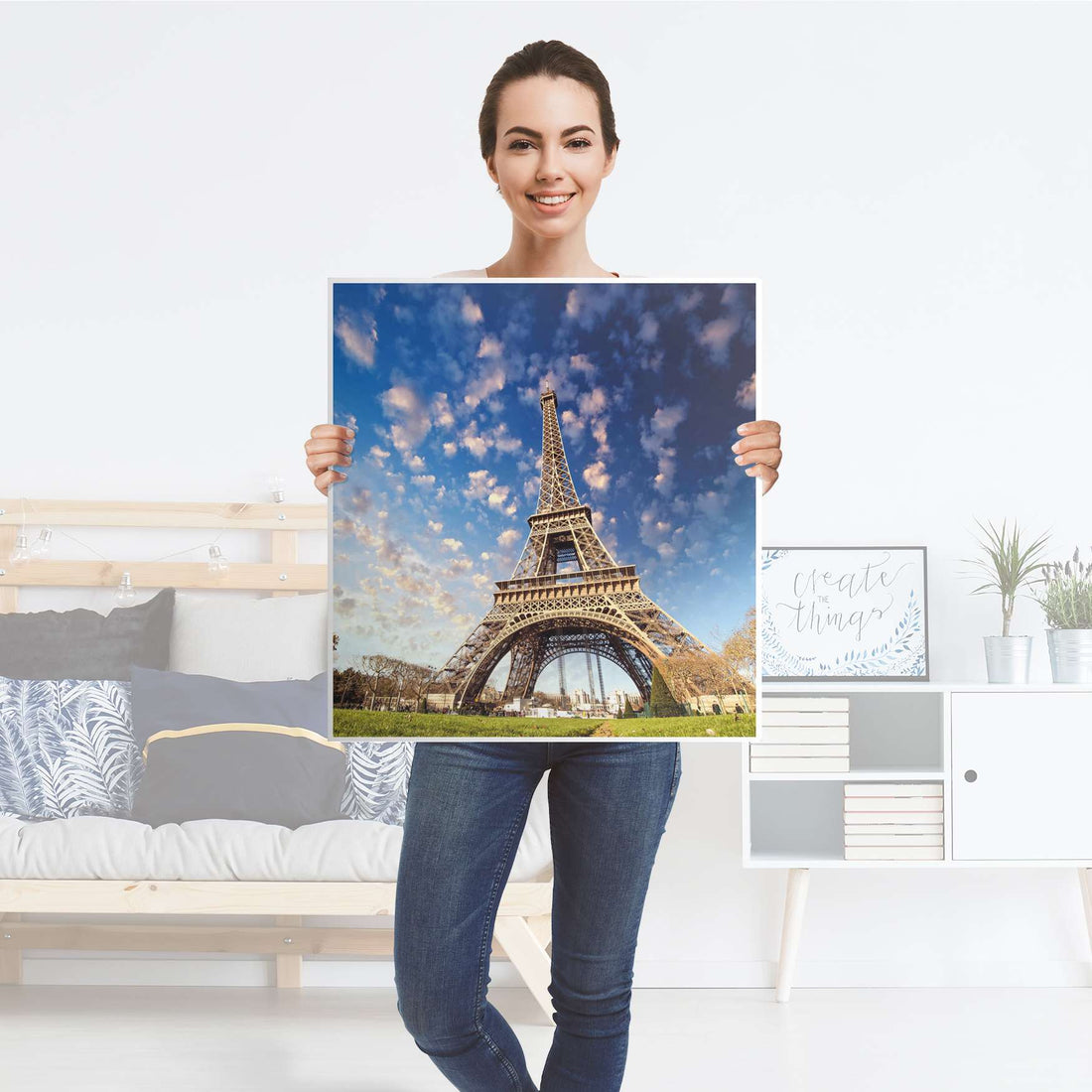 Klebefolie für Möbel La Tour Eiffel - IKEA Besta Regal 1 Türe - Folie