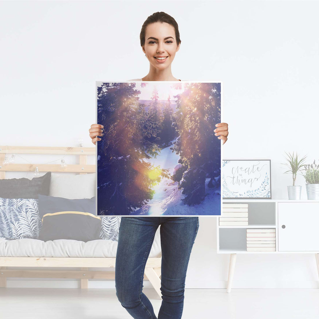 Klebefolie für Möbel Lichtflut - IKEA Besta Regal 1 Türe - Folie