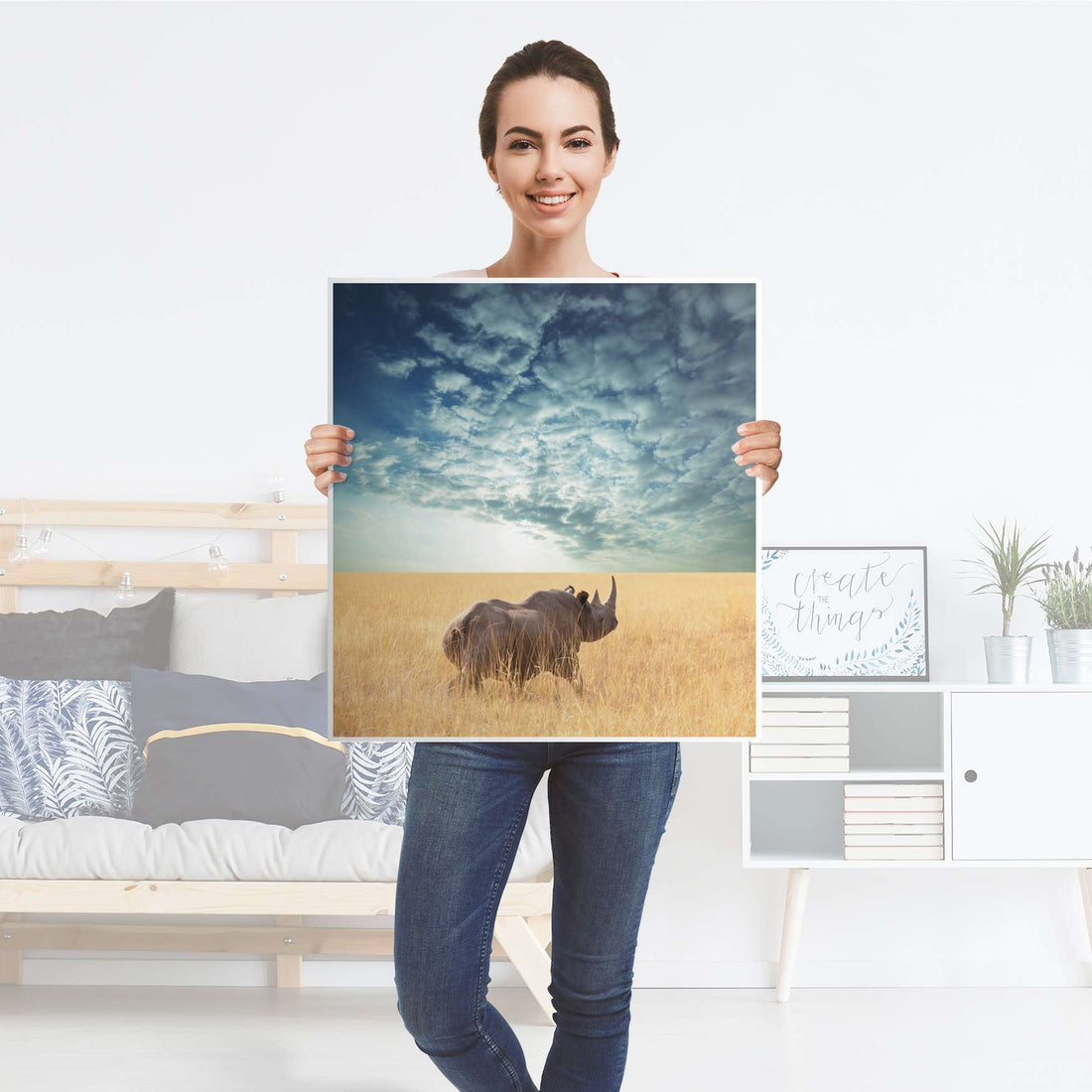 Klebefolie für Möbel Rhino - IKEA Besta Regal 1 Türe - Folie
