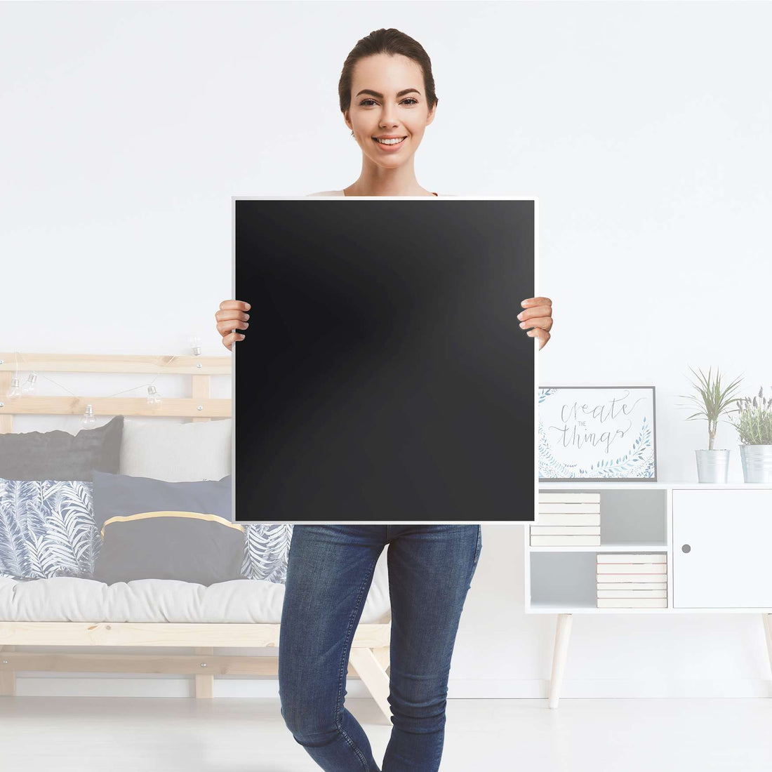 Klebefolie für Möbel Schwarz - IKEA Besta Regal 1 Türe - Folie