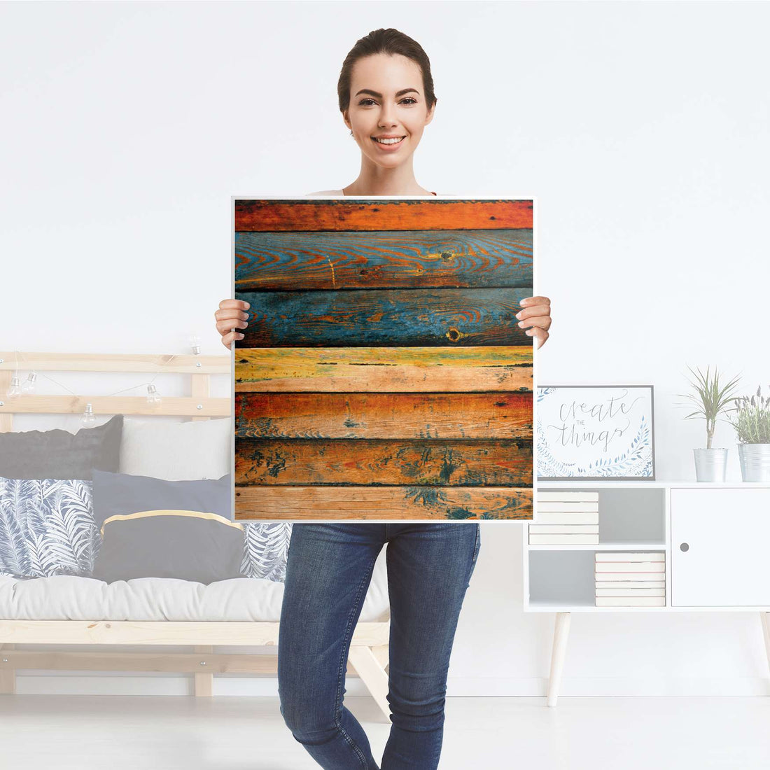 Klebefolie für Möbel Wooden - IKEA Besta Regal 1 Türe - Folie