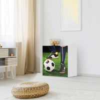 Klebefolie für Möbel Fussballstar - IKEA Besta Regal 1 Türe - Kinderzimmer
