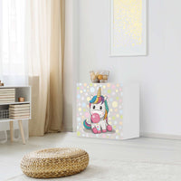 Klebefolie für Möbel Rainbow das Einhorn - IKEA Besta Regal 1 Türe - Kinderzimmer