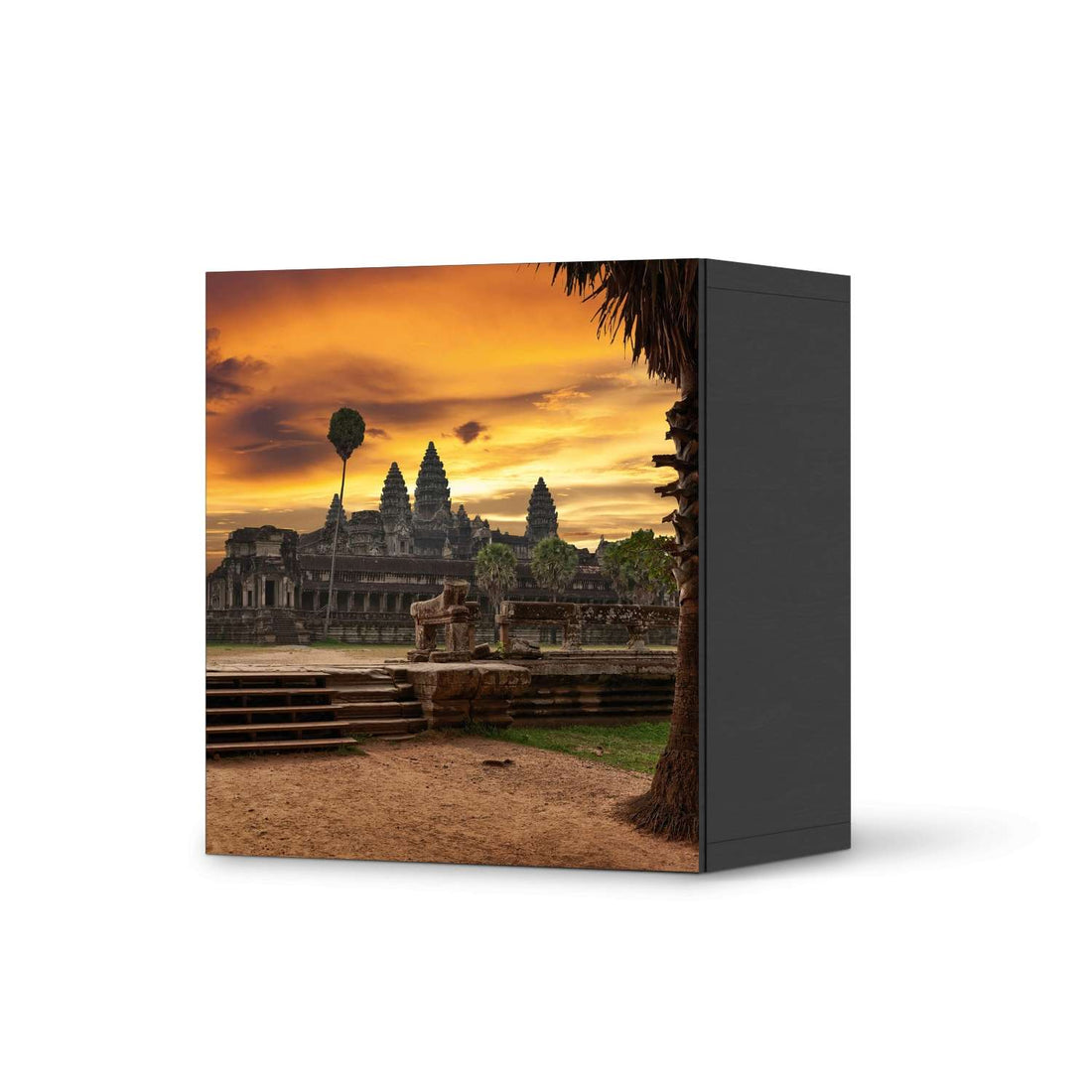 Klebefolie für Möbel Angkor Wat - IKEA Besta Regal 1 Türe - schwarz