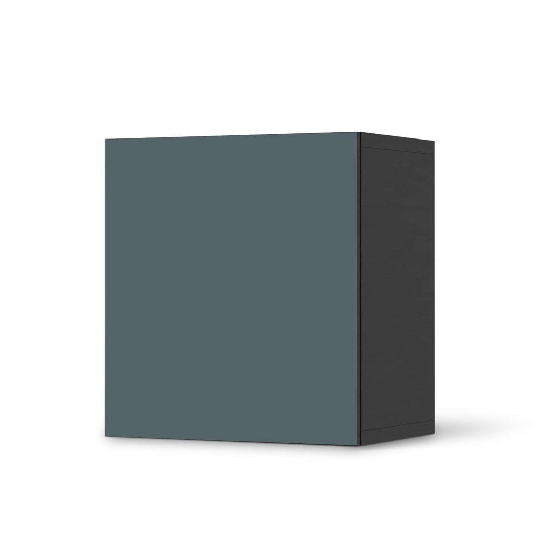 Klebefolie für Möbel Blaugrau Light - IKEA Besta Regal 1 Türe - schwarz