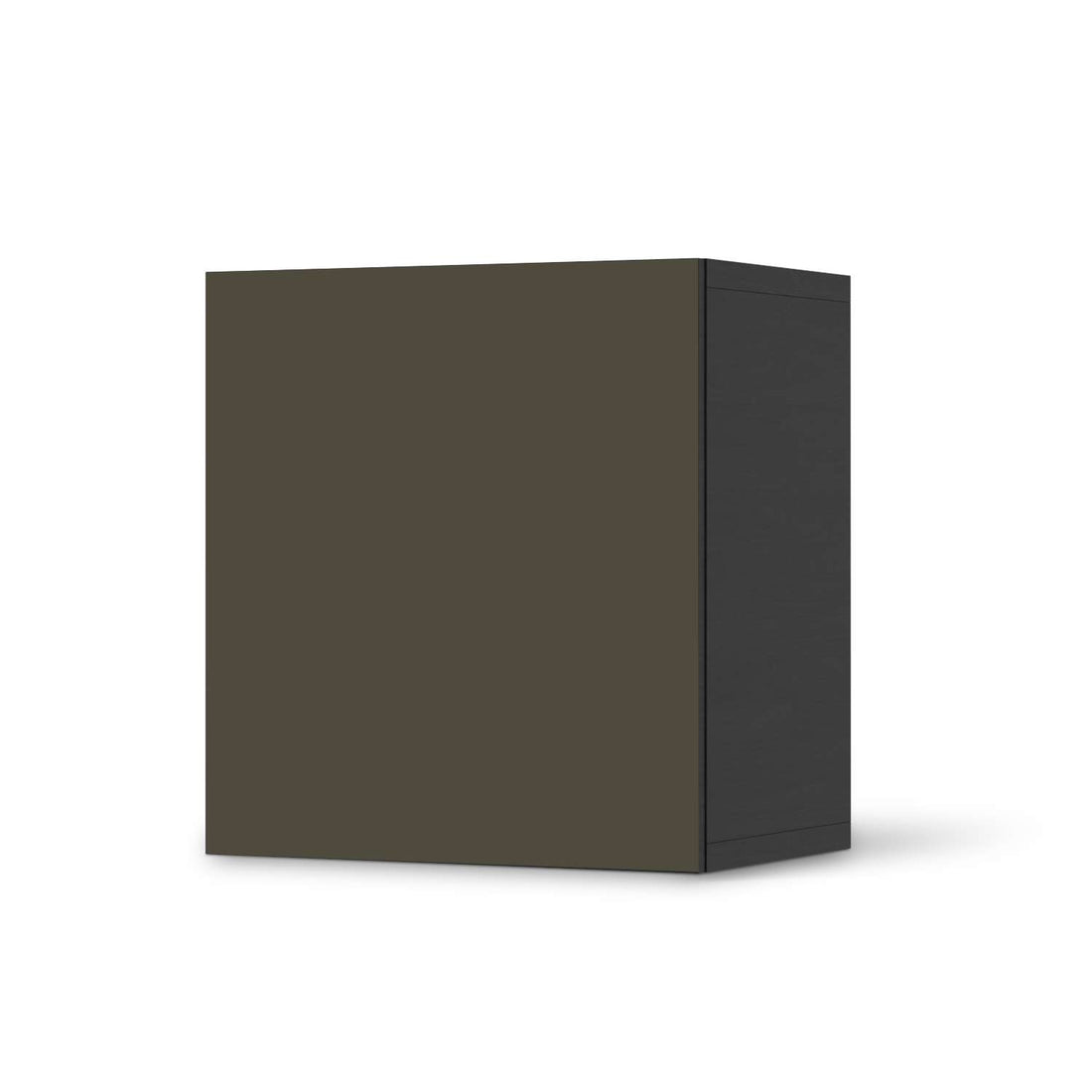 Klebefolie für Möbel Braungrau Dark - IKEA Besta Regal 1 Türe - schwarz