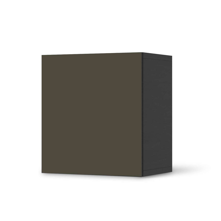 Klebefolie für Möbel Braungrau Dark - IKEA Besta Regal 1 Türe - schwarz